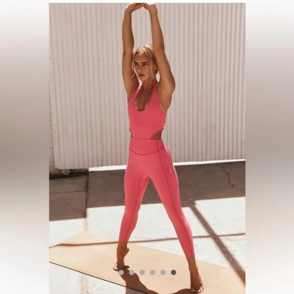 NEW Free People Movement Back it Up Jumpsuit Pink - Picture 2 of 15